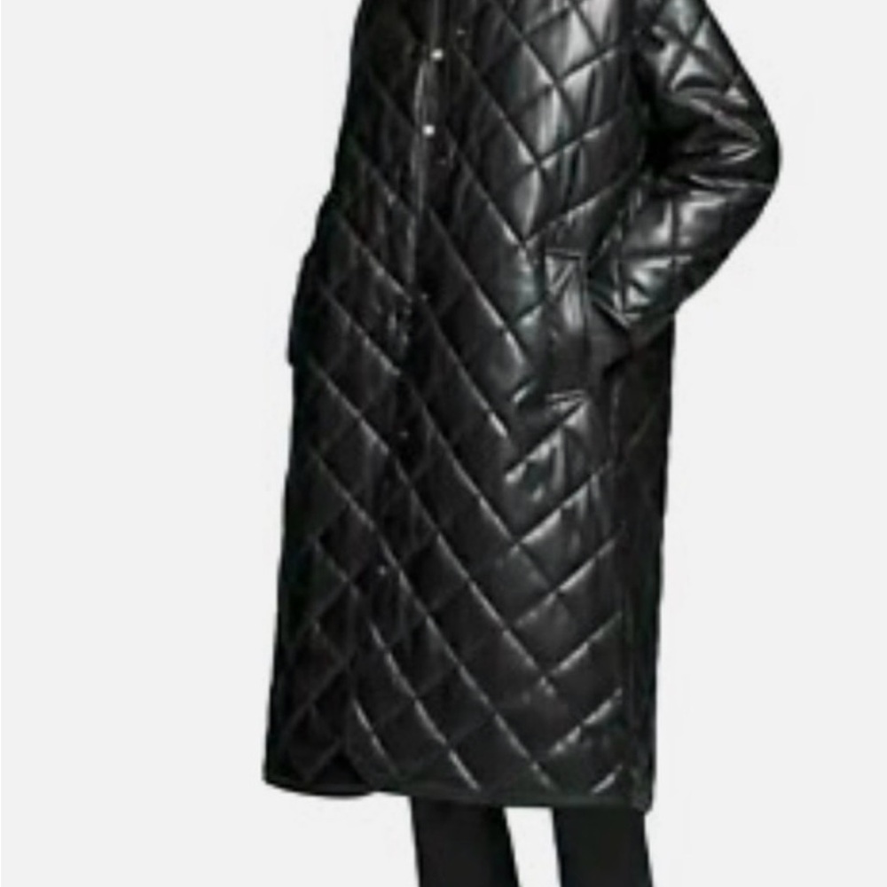 Zara Shiny Black Quilted Puffer Jacket